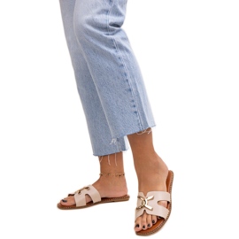 Hellbeige Flip-Flops mit Razanna-Schnalle