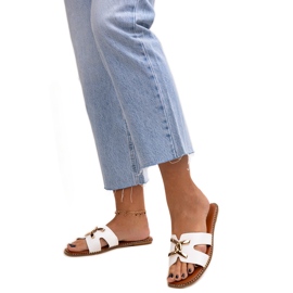 Weiße Flip-Flops mit Razanna-Schnalle