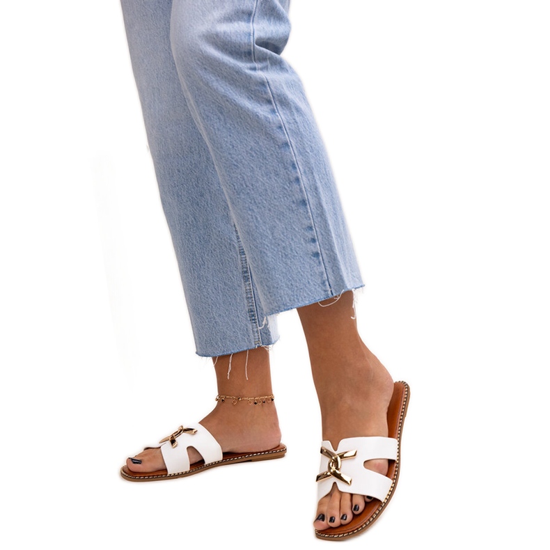 Weiße Flip-Flops mit Razanna-Schnalle