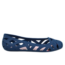 Meliski durchbrochene Ballerinas Chassa Navy blau
