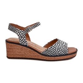 Damen-Keilsandalen Sergio Leone SK303 Weiß und Schwarz