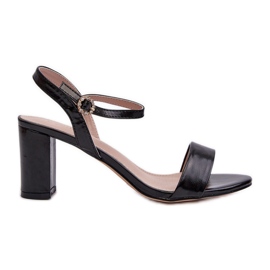 Schwarze Glindra-Sandalen mit hohem Absatz