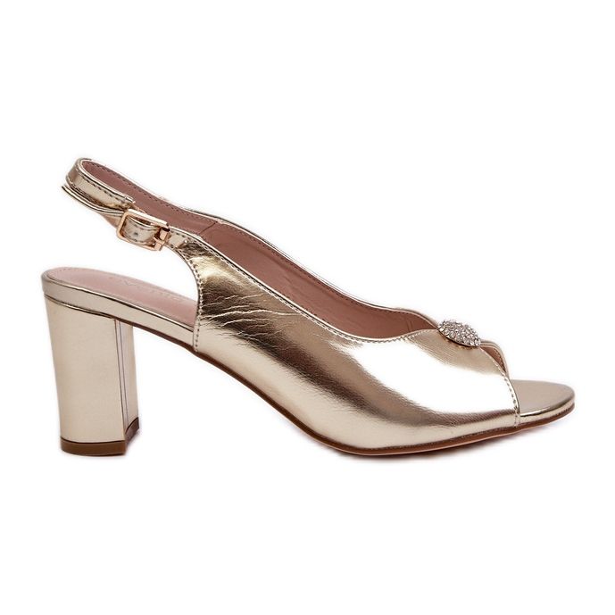 Elegante High-Heel-Sandalen mit goldener Trasea-Verzierung