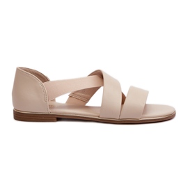 Beige Puglia-Ledersandalen mit Leiste