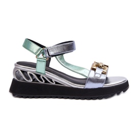 S.Barski Damen-Keilsandalen D&amp;A CR954 Grün