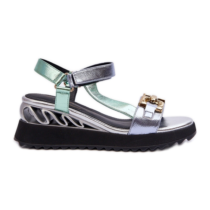 S.Barski Damen-Keilsandalen D&amp;A CR954 Grün