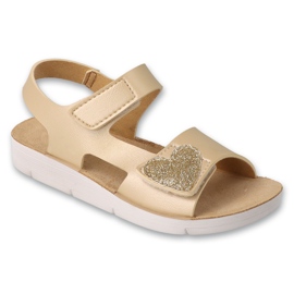 Befado Kindersandalen 068Y008 gold glitzerndes Herz golden