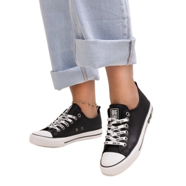 Schwarze Öko-Leder-Sneaker Big Star KK274096