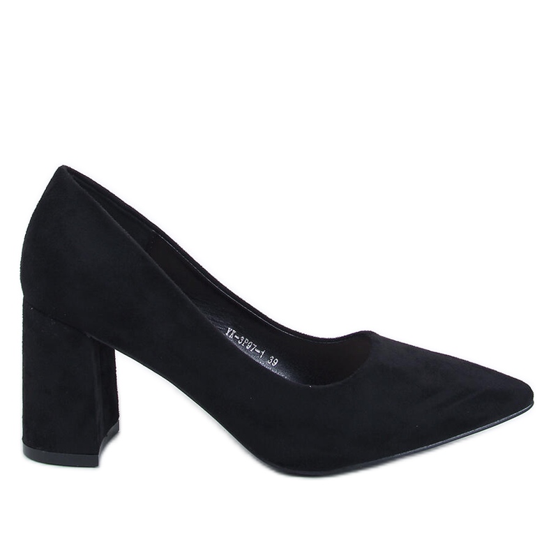 Clairay Schwarze Pumps mit weitem Absatz