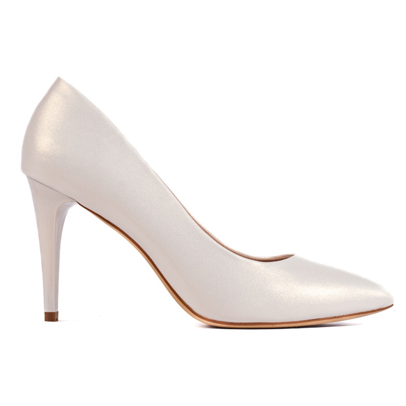 Sergio Leone Weiße Perlenpumps mit hohem Absatz