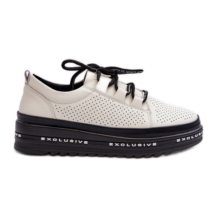 Damen-Lederschuhe auf der Plattform S.Barski LR769A Beige