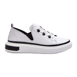 S.Barski Damen-Sneaker aus Lackleder D&amp;A LR535 Weiß