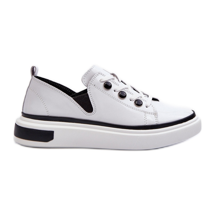 S.Barski Damen-Sneaker aus Lackleder D&amp;A LR535 Weiß