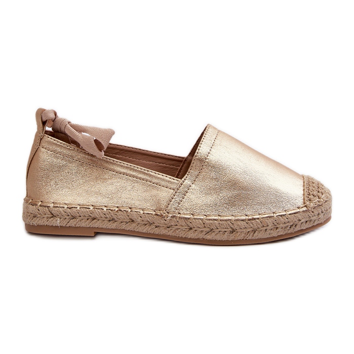 Schnür-Espadrilles aus Öko-Leder Gold Ismanne golden