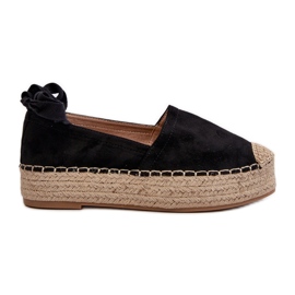 Damen-Espadrilles, auf einer Plattform mit Zopf gebunden, schwarzer Tailesse