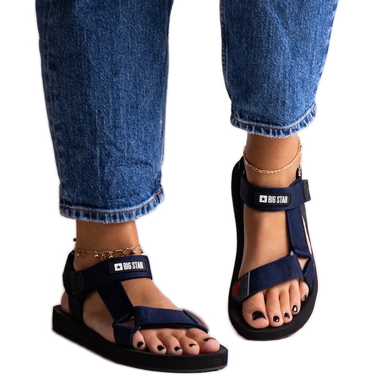 Marineblaue Sportsandalen Big Star DD274A283