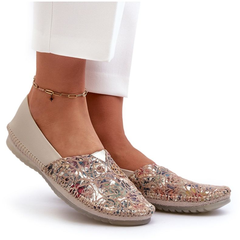 Damen-Lederballerinas Maciejka 1930B-04 Beige