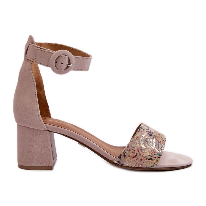 Wildleder-High-Heel-Sandalen Maciejka 04141-49 Beige