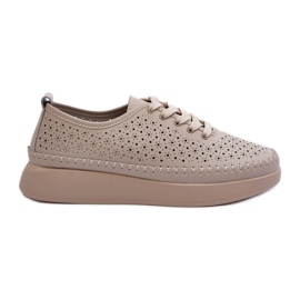 Ledersneaker auf der S.Barski-Plattform LR278 Beige