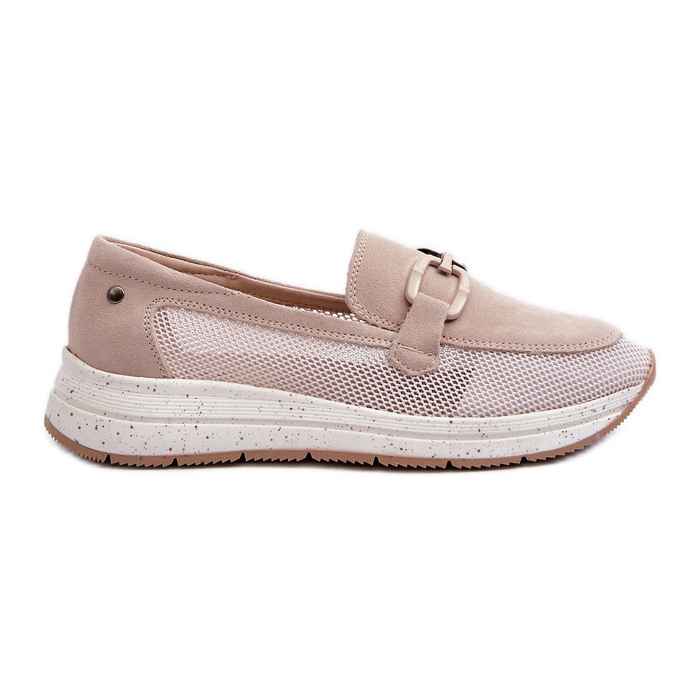 S.Barski Damen-Mokassins aus Wildleder D&amp;A TW210 Beige