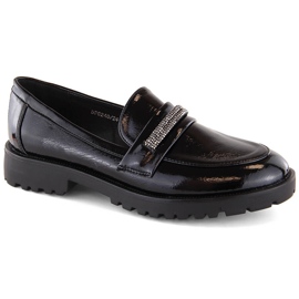Damen-Loafer aus Lackleder mit Zirkonia, schwarz Filippo DP6240
