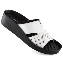 Silberne Damen-Flip-Flops mit Gummiband, glänzendes Silber, Sabatina 2318-4