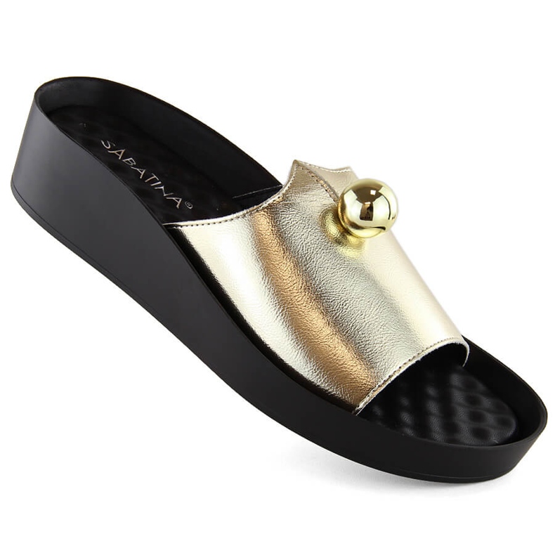 Damen-Flipflops in Metallic-Gold Sabatina 2318-1 golden