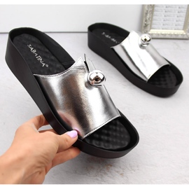 Damen-Flip-Flops Sabatina in Metallic-Silber 2318-1