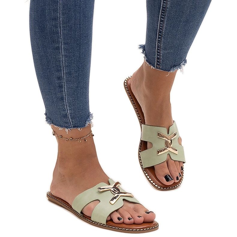 Grüne Flip-Flops mit Razanna-Schnalle