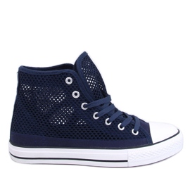 Durchbrochene High-Top-Sneaker in Marineblau von Mousse