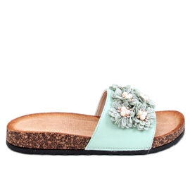 Emiles Grüne Korkhausschuhe mit Blumen
