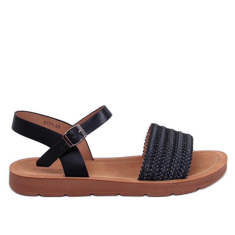 Salinon Schwarze Sandalen im Boho-Stil