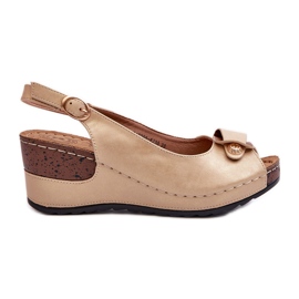 Leichte Keilsandalen für Damen, bequeme Schuhe, Beige Efravia