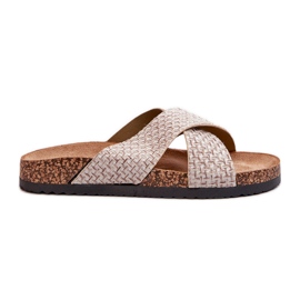 Damen-Flip-Flops auf Kork-Plateau Beige Tesolen