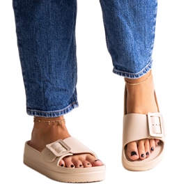 Beigefarbene Flip-Flops Big Star NN274A666 801