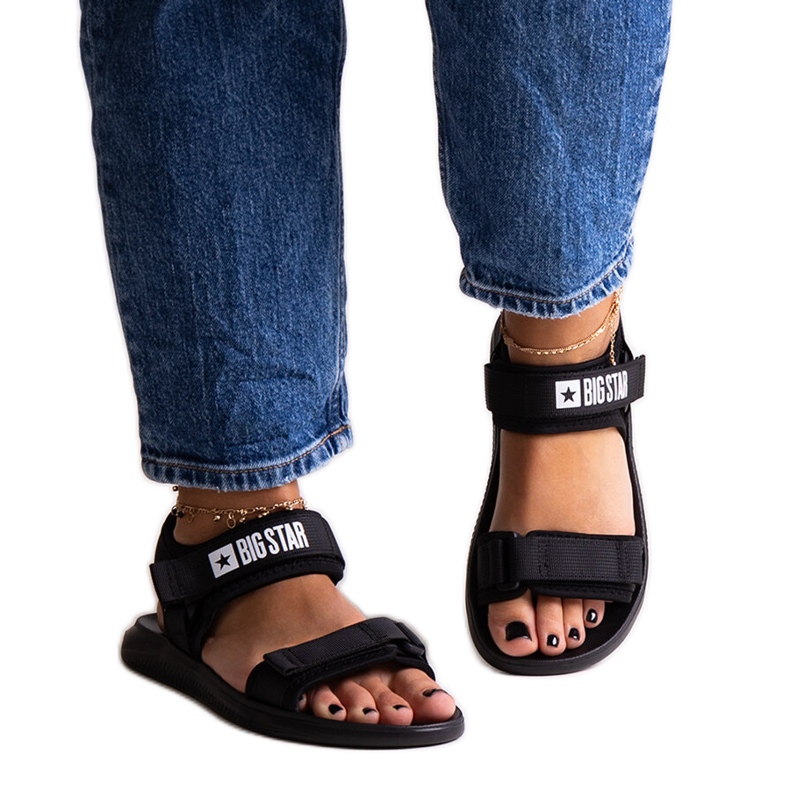 Schwarze Sportsandalen Big Star HH274A024