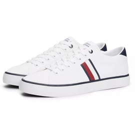 Tommy Hilfiger Hi Vulc Low Stripes Mesh-Schuhe FM0FM04946 Ybs weiß