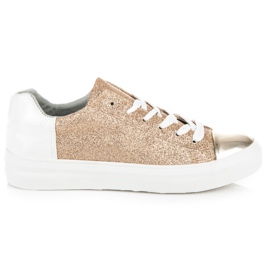 Kylie Gebundene Turnschuhe mit Glitzer gelb