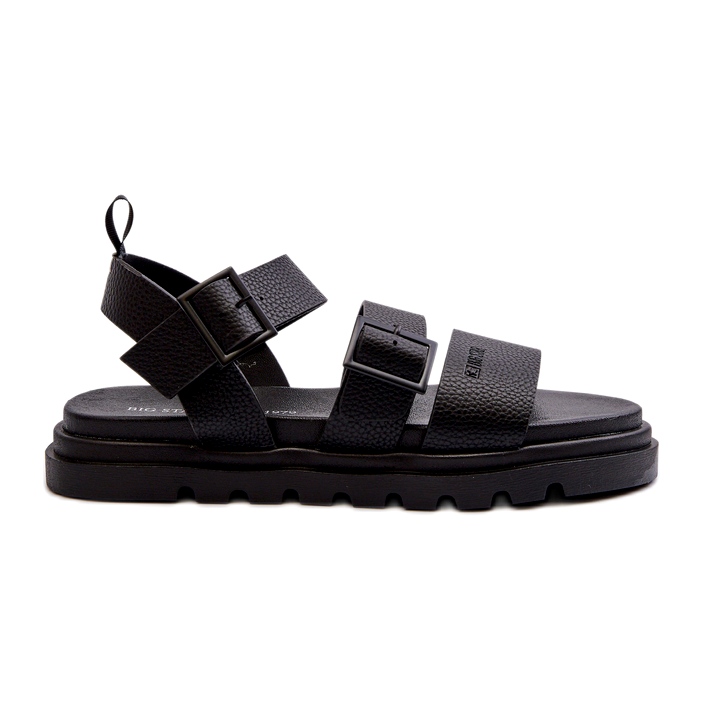 Frauen um Öko-Leder Sandalen Big Star NN274065 Schwarz