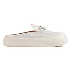 Weiße geschlossene Plateau-Flip-Flops für Damen