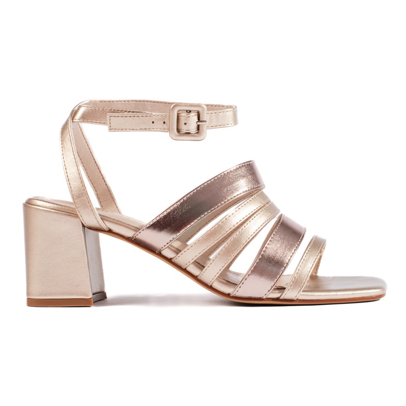 Sabrina Goldene Damensandalen mit Riemen von Sergio Leone