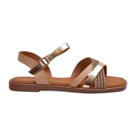 Damensandalen aus Öko-Leder Sergio Leone SK085H Gold golden