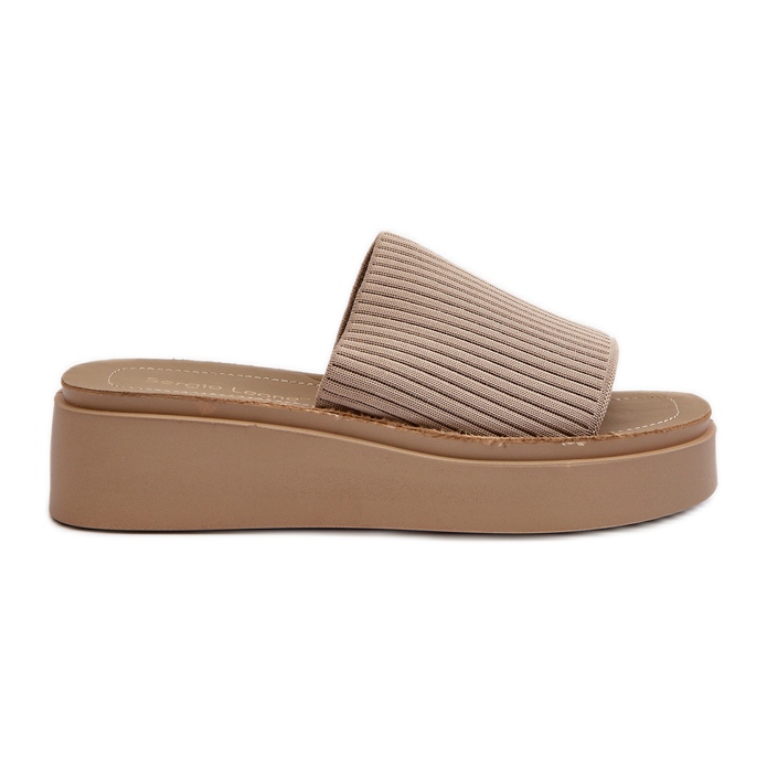 Sergio Leone SK083H Plateau-Flip-Flops für Damen, Beige
