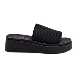 Sergio Leone SK083H Plateau-Flip-Flops für Damen, Schwarz