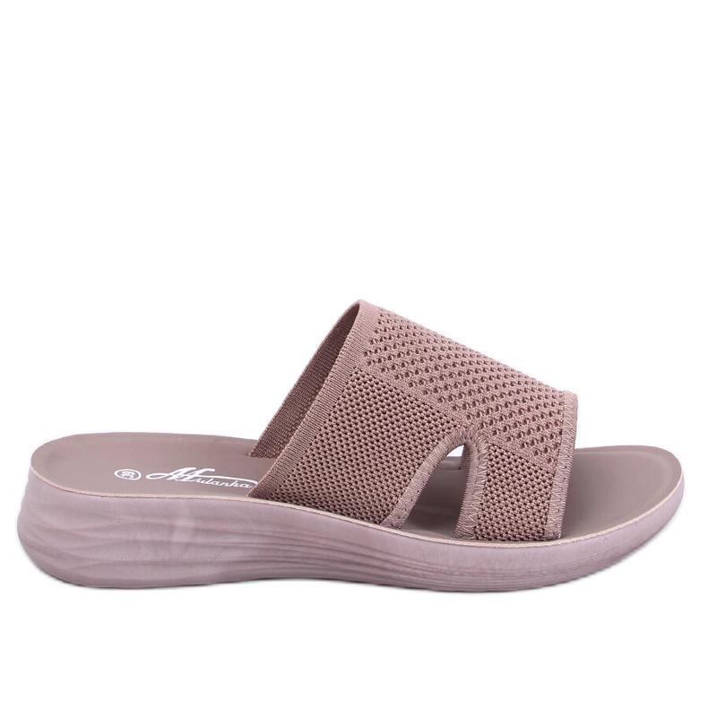 Weiche, durchbrochene Flip-Flops von Herves in Khaki beige