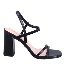 Borelli Schwarze Sandalen mit stabilem Absatz