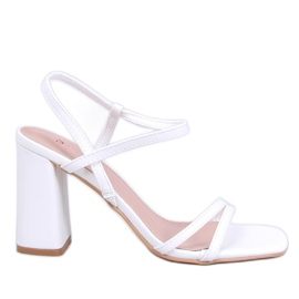 Borelli Weiße Sandalen mit stabilem Absatz