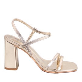 Borelli Gold-Sandalen mit stabilem Absatz golden