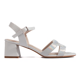 Grau glänzende Damensandalen von Sergio Leone