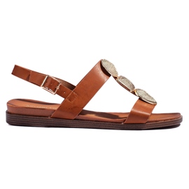 Braune flache Damensandalen von Sergio Leone